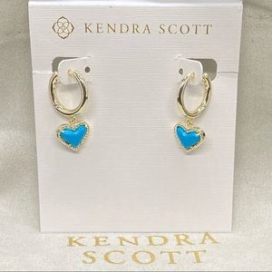 New Kendra Scott Gold Ari Ear Huggies in Turquoise